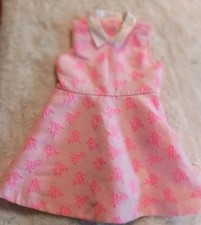 Janie and Jack 3 Girls Petal Pink Floral Collared Jacquard Dress