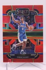Tyrese Maxey 2023-24 Select Red Prizm #199/199 Bookend 76ers #44
