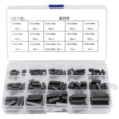140Pcs Key Pulley, Stainless Steel Woodruff Key Assortment, Metric Key Assortmen