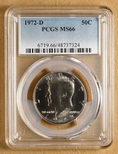 1972 D Kennedy mezzo dollaro PCGS MS66