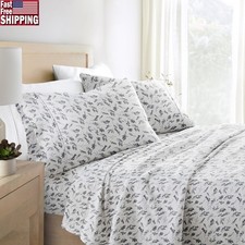 Ultra Soft 100 Cotton Flannel Sheet Set Deep Pocket Cozy Bedding Extra Warm New