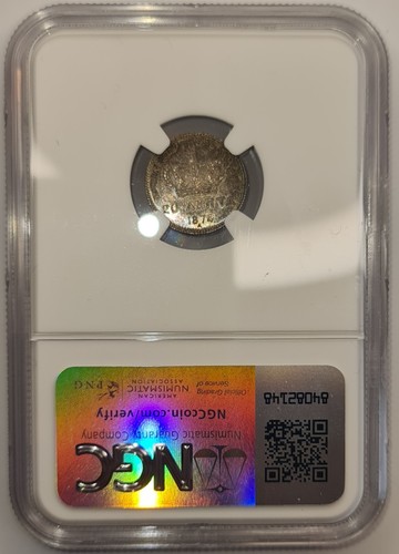 GREECE / 1874A 20 Lepta,King George I - NGC MS64 !!! - Picture 2 of 4