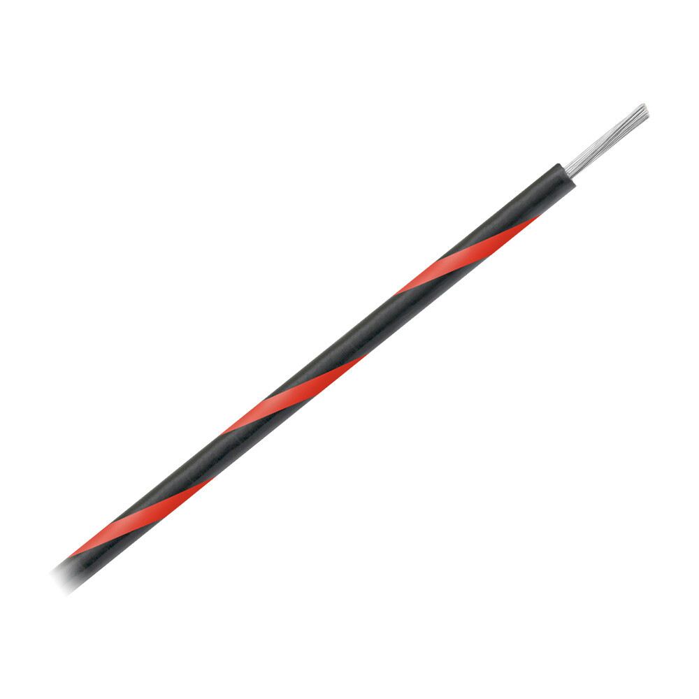 Pacer 16 AWG Gauge Striped Marine Wire 1000' Spool - Black w/Red Stripe WUL16BK-