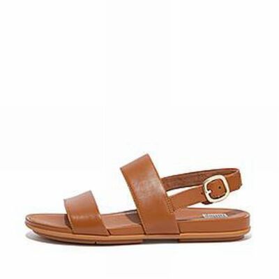 FITFLOP GRACIE BUCKLE LEATHER BACK STRAP TAN SANDALS SIZE 8 | eBay