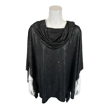 Attitudes by Renee Reversibles Convertible Metallic Poncho X-Small/Small Size 