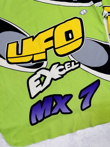 Vintage UFO Excel MX7 Racing Motocross Jersey Shirt Green & Black size L - Picture 17 of 18