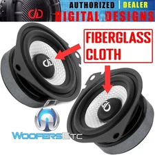 DD AUDIO D-FR2.75 2.75" 125W CAR DASH FIBERGLASS SPEAKERS MIDRANGE TWEETERS NEW
