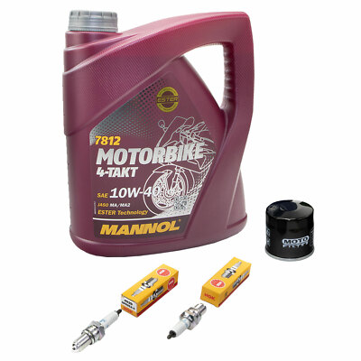 Öl 4L Inspektionspaket für Suzuki VS 800 Intruder 800 VS 600 Ölfilter+Zündkerzen