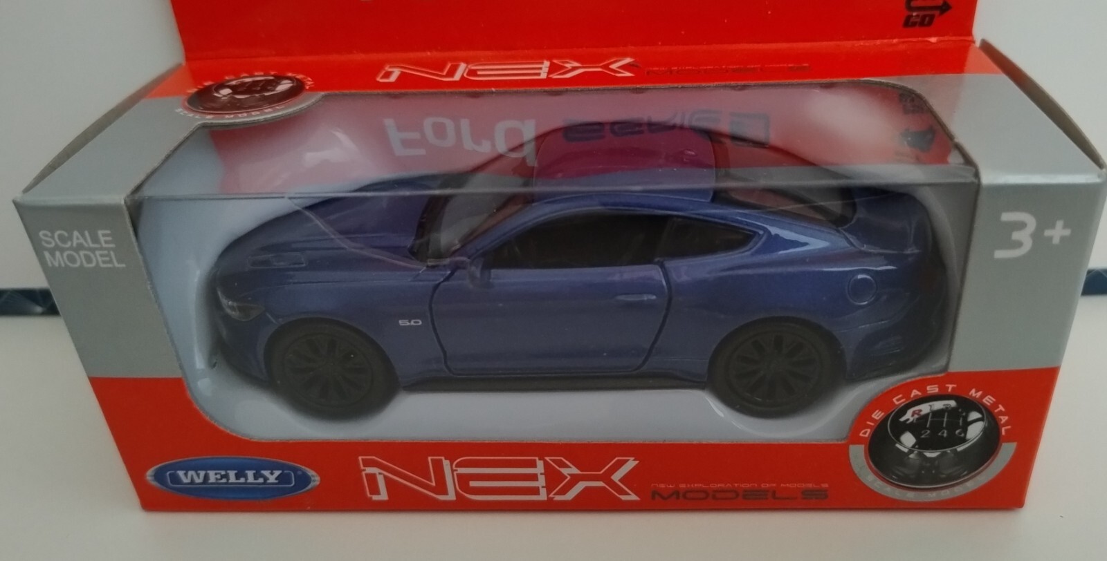 Welly - FORD MUSTANG (Blue) - Die Cast Model Scale 1/34 - 1/39 (Split Blister)
