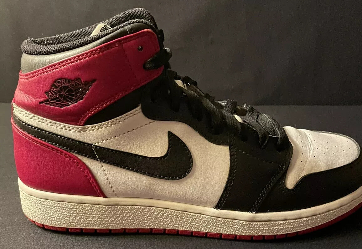 Nike Air Jordan Retro Black Toe White Black Red Men GS Size