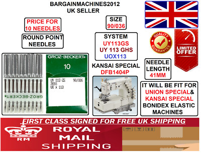 KANSAI SPECIAL UY113GS UOX113 GR:90/036 BONIDEX ELASTISCHE NÄHMASCHINENNADEL
