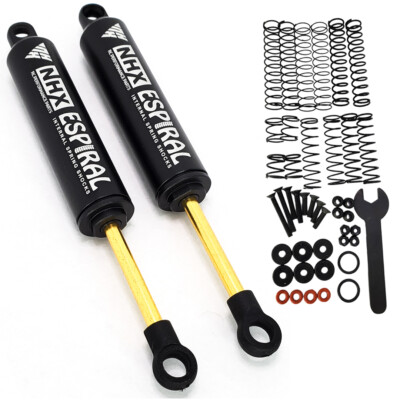 NHX RC 100mm Espiral Two Stage Internal Spring Damper Shocks (2) Black : Crawler