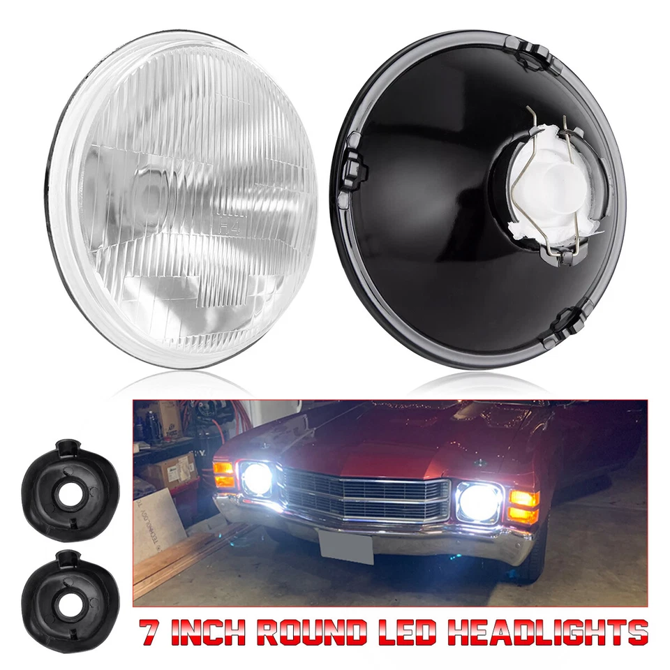 Faros LED redondos de 2 x 7"" para Chevrolet Bel Air 1953-1957/150/210 Impala Ford Foto 3 de 4