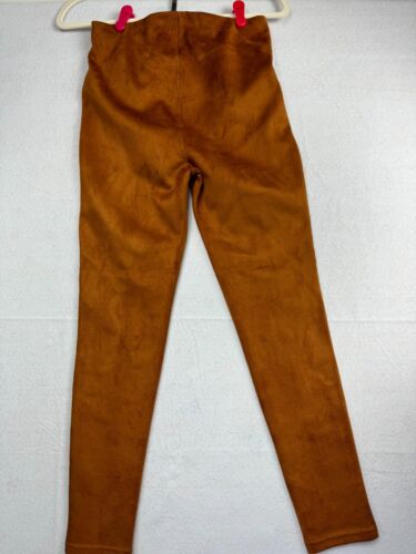 Simply Vera Vera Wang Legging Pants High Rise Pleat Lines Faux Suede Brown S - Picture 6 of 13