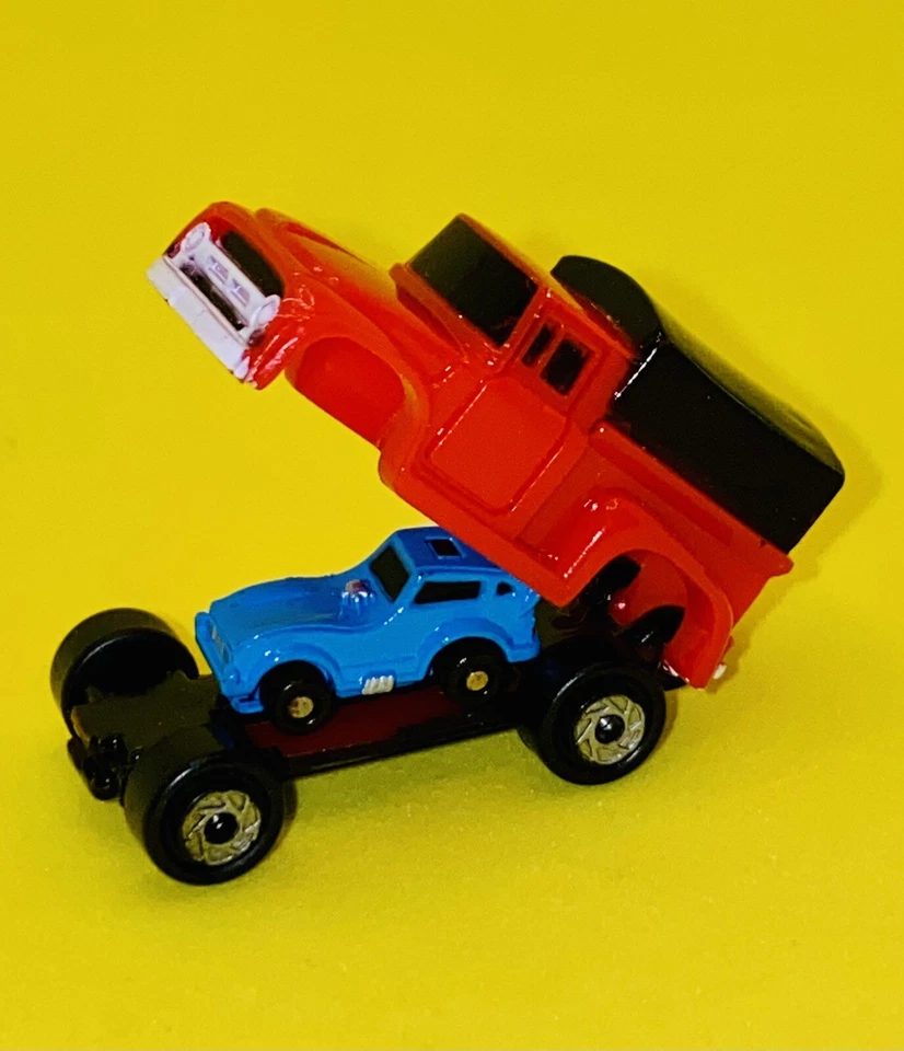 Vintage Micro Machines Ford '56 Pickup Insiders w/Blue Funny Car Galoob 1989 - Image 2 of 4