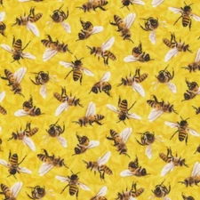 Frolicking Fields Bees Yellow - Paintbrush Studio Cotton Fabric