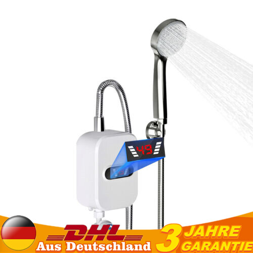 Mini Durchlauferhitzer Elektro Warmwasserbereiter mit Duschdüse Badezimmer 3500W - Bild 1 von 15