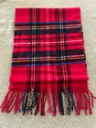 UNISEX RED PLAID ACRYLIC SCARF - MADE IN GERMANY - BY CASHMINK - 52 IN. X 11 IN. — photo 2
