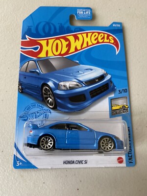 Hot Wheels Honda Civic SI BLUE  JDM  very hard to find, ship in Cardboard Box