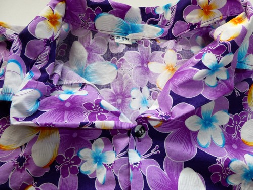 Camisa Hawaiana con Collar Con Botones Auténtica Hecha en Tailandia, Púrpura, Calce L/XL - Imagen 12 de 24
