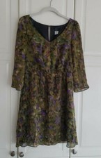J. Crew Womens Silk Dress - Olive Green. 3/4 Sleeve - Size 4 - EUC