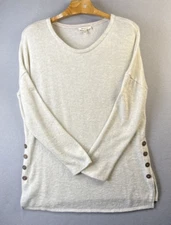 Hailey Co Sweater Women Size L Tunic 68% Angora White Cream Rabbit Hair USA Made