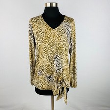 Susan Graver Womens XS Long Sleeve Animal Pri...