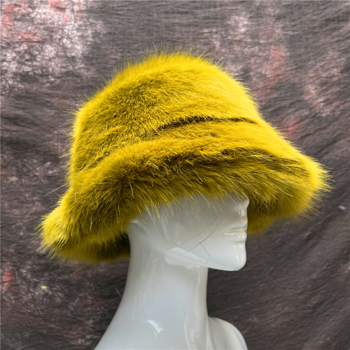 New Faux Fur Hat Women's Fur Hat Korean Warm Bucket Hat 's Plush Bucket Cap - Picture 21 of 66