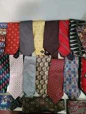 Mens Neckties Lot of 20 Different Brands Nautica Tommy Hilfiger Christian Dior