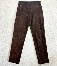 Vintage Suede Pants Large Snake Print Leather High Waist Animal Print