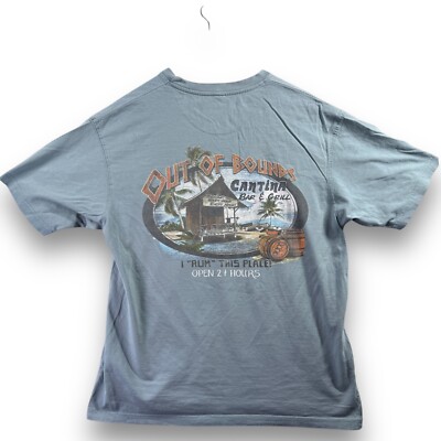 Out of Bounds T-Shirt Size Large L Breaking Rules Blue Graphic Short Sleeve