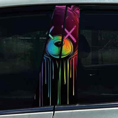 2X Grafitti Bear Boy Auto B Säulen Zentrum Säulen Abdeckung Aufkleber