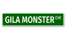 6102 SS Gila Monster 4" x 18" Novelty Street Sign Aluminum