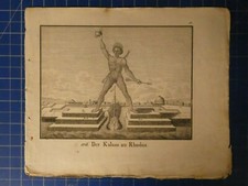 C.Hellfarth Gotha Steindruck Der Koloss zu Rhodus 19x22cm H15869