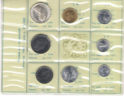 1969 Italie, République italienne, pièce de monnaie divisionnaire, vintage complète dans son état d'origine - Photo 1/1