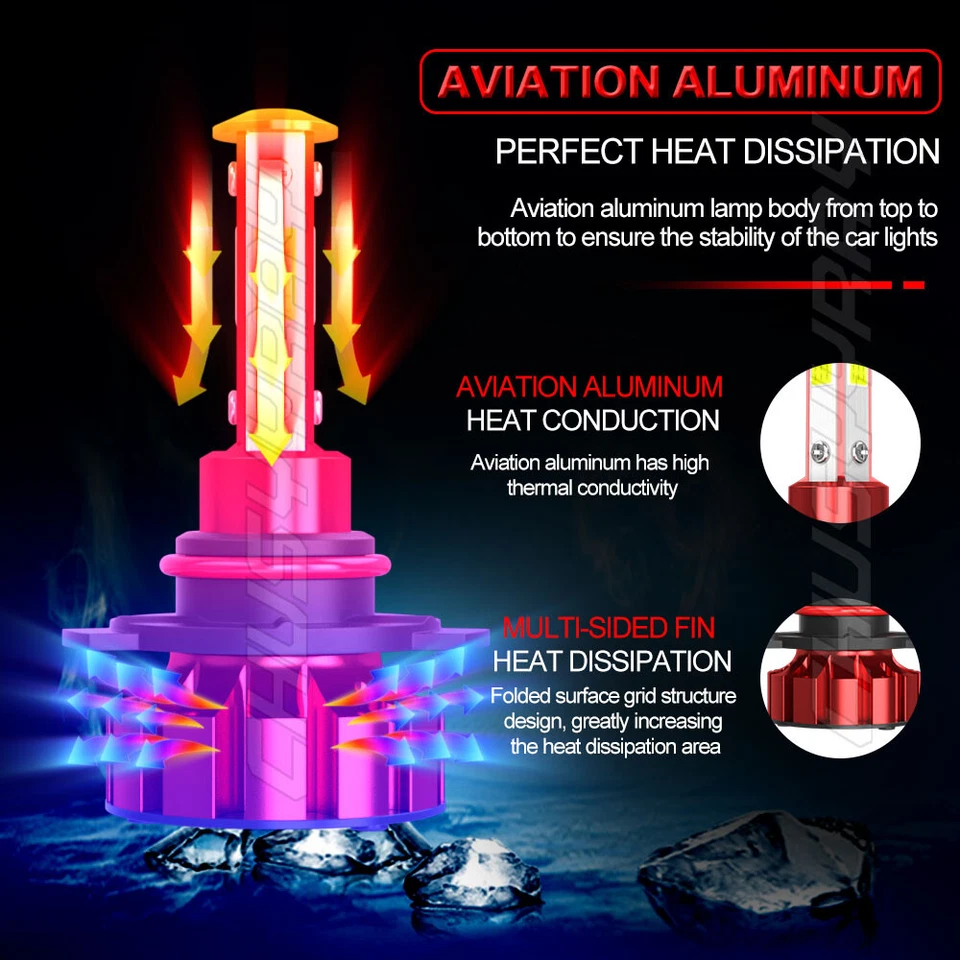 Para For Nissan Maxima 2004 2005 2006 LED/HID faro alto/bajo haz +luz antiniebla - Image 3 of 4