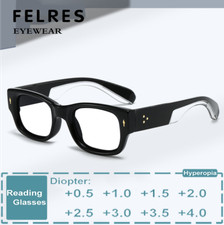 Men Square Blue Light Blocking Reading Glasses Single Focus Presbyopic Glasses