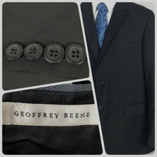 Geoffrey Beene Men's Black Blazer Sport Coat Sz 44R 2 Button Vented Lined  0391