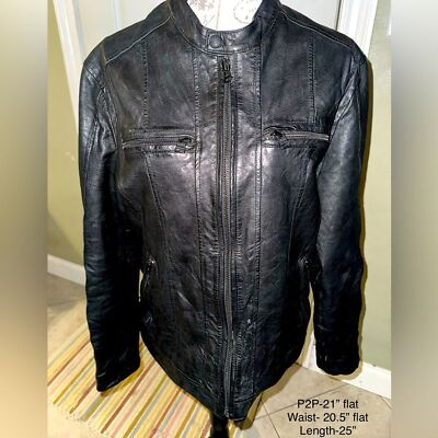 Vintage Levi s 100% Leather Cafe Racer Moto Jacket Men s Medium