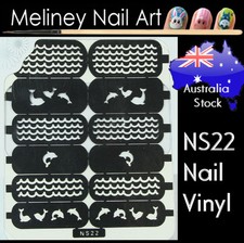 NS22 Dolphin Waves Nail Vinyl Sticker decoration Stencil Vinyls Art water