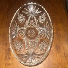 VTG Anchor Hocking Oval Bowl – Star of David EAPC Pressed Glass USA 1960s
