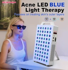 BONTANNY Facial Blue Light Therapy Panel for Skin Care Device Kill Acne Bacteria