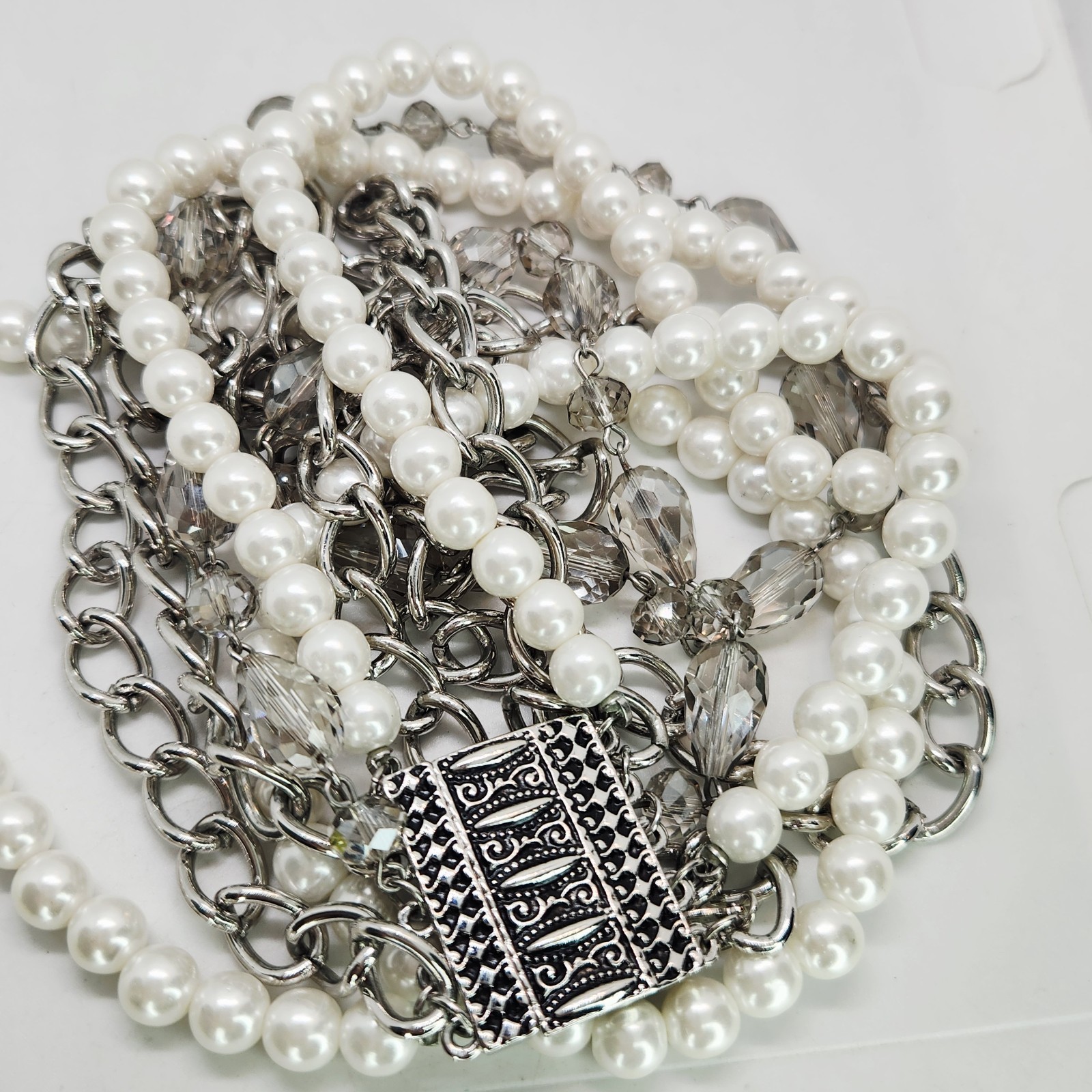 Premier Design Multi-Strand Chain Link Pearl Neck… - image 8