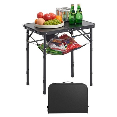 VEVOR 2ft Folding Portable Camping Table Aluminum OutdoorTable Adjustable Height