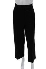 Bagatelle Women Black Cropped Dress Pants Button Closure Size L