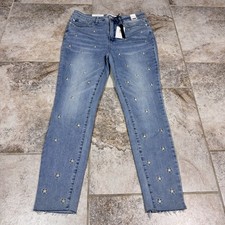 Judy Blue Jeans High Rise Womens 13/31 Stretch Denim Skinny Stars Embroidered