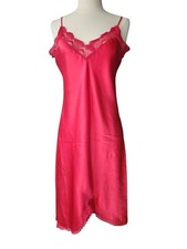 Victoria's Secret Slip Dress Medium Vintage 90s Red Coquette Satin Lingerie