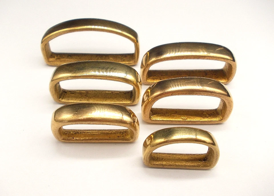 Solid Brass Cast D Shape Belt Loop [ 20 - 45mm 3/4" to 1-3/4" ] 6 Sizes