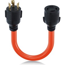 4 Prong to 3 Prong Generator Adapter Cord 1.5FT- NEMA L5-30P to L14-30R Conve...