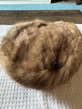 Small Pill Box Mink Hat Brown 9 by 7 by 3 from The 50s Style I Am The Only Owner